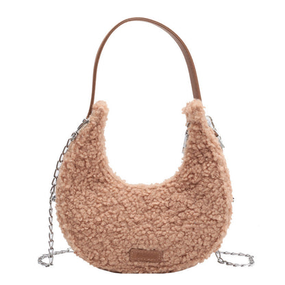 Retro Plush Dumpling Shoulder Bag