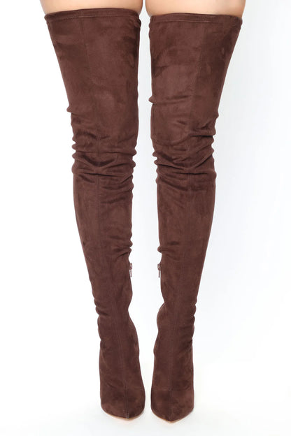 Vicky Over The Knee Boot - Chocolate