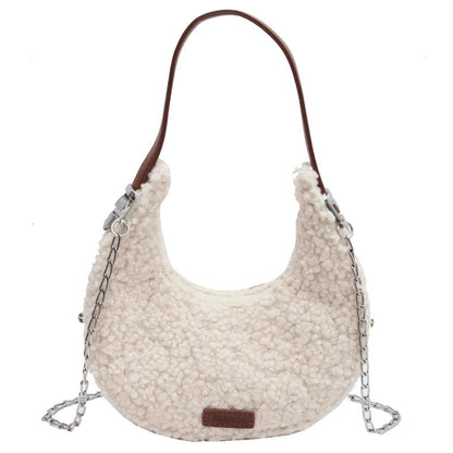 Retro Plush Dumpling Shoulder Bag