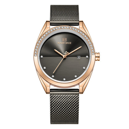 Montre à quartz pour femme avec calendrier étanche